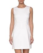 Diane von Furstenberg Knit Scoop Neck Dress; White - Lyst