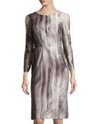 Philosophy di Alberta Ferretti Printed 3/4-sleeve Dress - Lyst