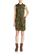 Haute Hippie Camouflage-Print Sleeveless Shirtdress - Lyst
