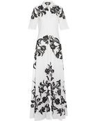 Roberto Cavalli Embroidered Cotton-Poplin Maxi Dress - Lyst