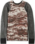 Alexander Wang Sheer-Paneled Jacquard-Knit Top - Lyst