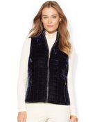Lauren by Ralph Lauren Petite Reversible Velvet Vest - Lyst