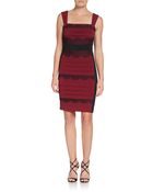 Jax Pleated & Lace-Trimmed Colorblock Dress - Lyst