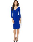 Lauren by Ralph Lauren Draped Jersey Dress - Lyst