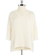 Calvin Klein Plus Mixed Media Pullover - Lyst