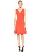 J. Mendel Sleeveless Techno Jersey Dress - Rouge - Lyst
