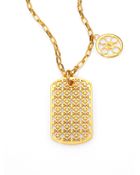 Tory Burch Kinsley Logo Dogtag Necklace - Lyst