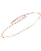 Judith Jack Gold-Plated Crystal Pavé Bypass Bangle Bracelet - Lyst
