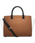 Michael Kors Michael Selma Large Colorblock Satchel - Lyst