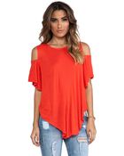 Free People Cold Shoulder Seamed Top - Lyst