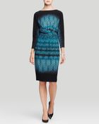 Anne Klein Dress - Printed Matte Jersey Draped Waist - Lyst