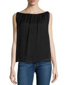 Halston Heritage Sleeveless Boat-Neck Pleated Top - Lyst