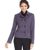 Jones New York Plaid Double-Breast Blazer - Lyst