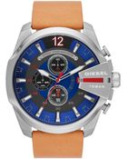 Diesel Men'S Chronograph Mega Chief Nude Leather Strap Watch 51Mm Dz4319 - Lyst