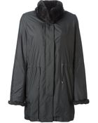 Yves Salomon Rabbit Fur Collar Parka - Lyst