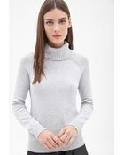 Forever 21 Ribbed Turtleneck Sweater - Lyst