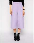 Asos Premium Bonded Crepe Culottes - Lyst