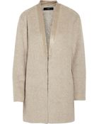 Tibi Leather-Trimmed Textured-Knit Coat - Lyst