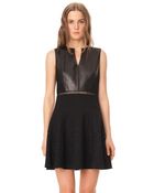 Tibi Leather Flirty Dress - Lyst