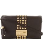 Michael Kors Gia Studded Clutch with Lock - Lyst