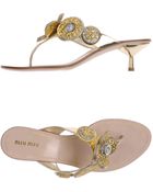 Miu Miu Thong Sandal - Lyst