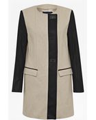 French Connection Carrie Contrast Sleeve Coat - Lyst