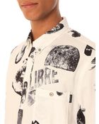 Paul Smith Fitted Ecru Print Shirt - Lyst