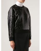 3.1 Phillip Lim Coated Cropped Sweatshirt - Lyst