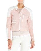 Acne Studios Pink Minda Leather Jacket - Lyst