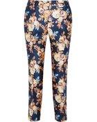J.Crew Collection Printed Shantung Straight-Leg Pants - Lyst