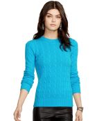 Polo Ralph Lauren Crew-Neck Cable-Knit Cashmere Sweater - Lyst