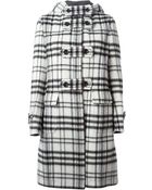 Comme Des Garçons Checked Duffle Coat - Lyst