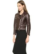 Acne Studios Mock Moto Jacket Brown - Lyst