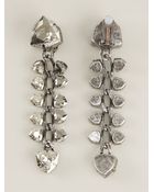 Lanvin Chain And Crystal Earrings - Lyst