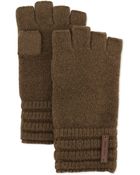 Cole Haan Wool Ribbed Fingerless Gloves - Lyst