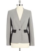 Anne Klein Single Button Houndstooth Blazer - Lyst