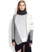 Prabal Gurung Asymmetrical Mixed Intarsia Sweater - Lyst