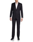 Saks Fifth Avenue Black Tonal Pinstripe Wool/Silk Suit - Lyst