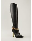 Versace Medusa Knee High Boots - Lyst