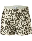 Diane von Furstenberg Wool-Silk Leopard Print Shorts - Lyst