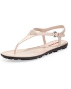 Prada Patent Leather Thong Sandal - Lyst