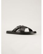 Dior Homme Cross Strap Flip Flops - Lyst