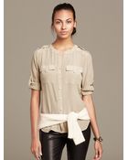 Banana Republic Heritage Silk Military Blouse - Lyst