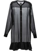 McQ by Alexander McQueen Long Fit Sheer Blouse - Lyst