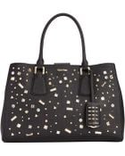 Calvin Klein Kate Saffiano Studded Tote - Lyst