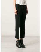 Iro Cropped Flat Front Trousers - Lyst