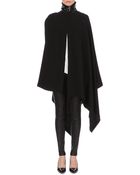Marios Schwab Shearling-collar Wool-crepe Cape - Lyst