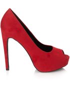 Forever 21 Faux Suede Peep-Toe Pumps - Lyst