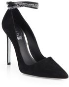 Rene Caovilla Swarovski Crystal Suede Pumps - Lyst