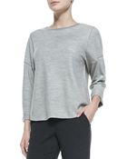 Vince Rolled Sleeve Slub Knit Top - Lyst